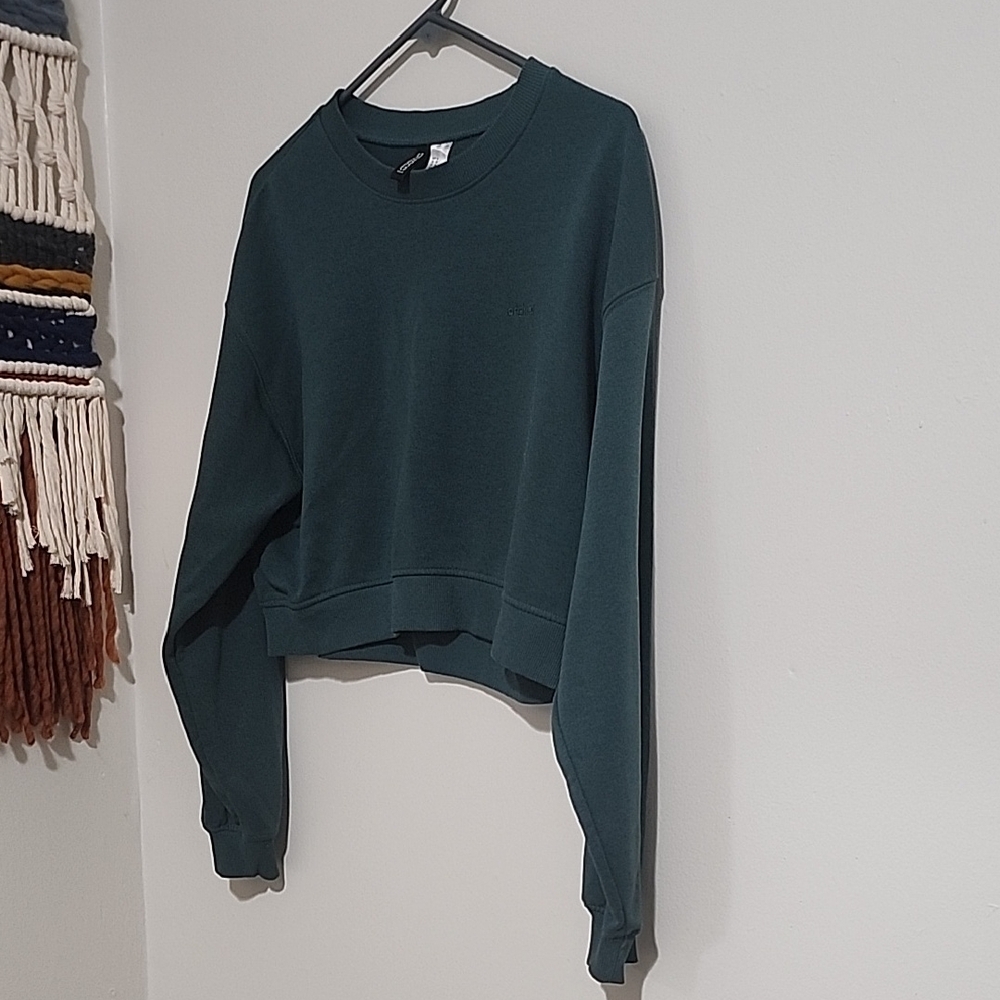 H&M Dark Green Crop Sweatshirt